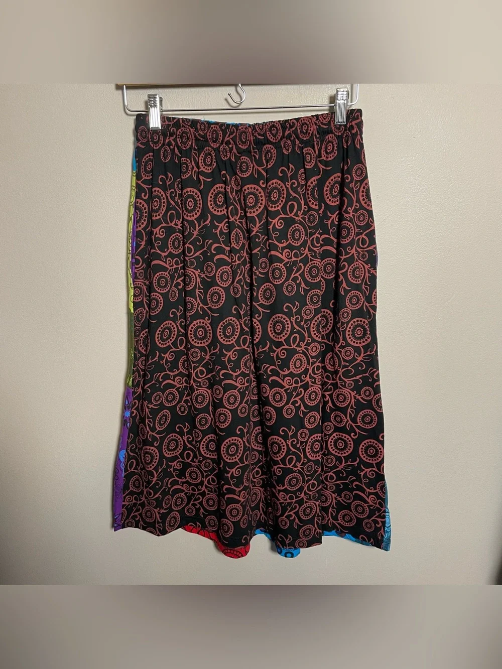 Lunie Va Patchwork style boho hippie midi skirt
